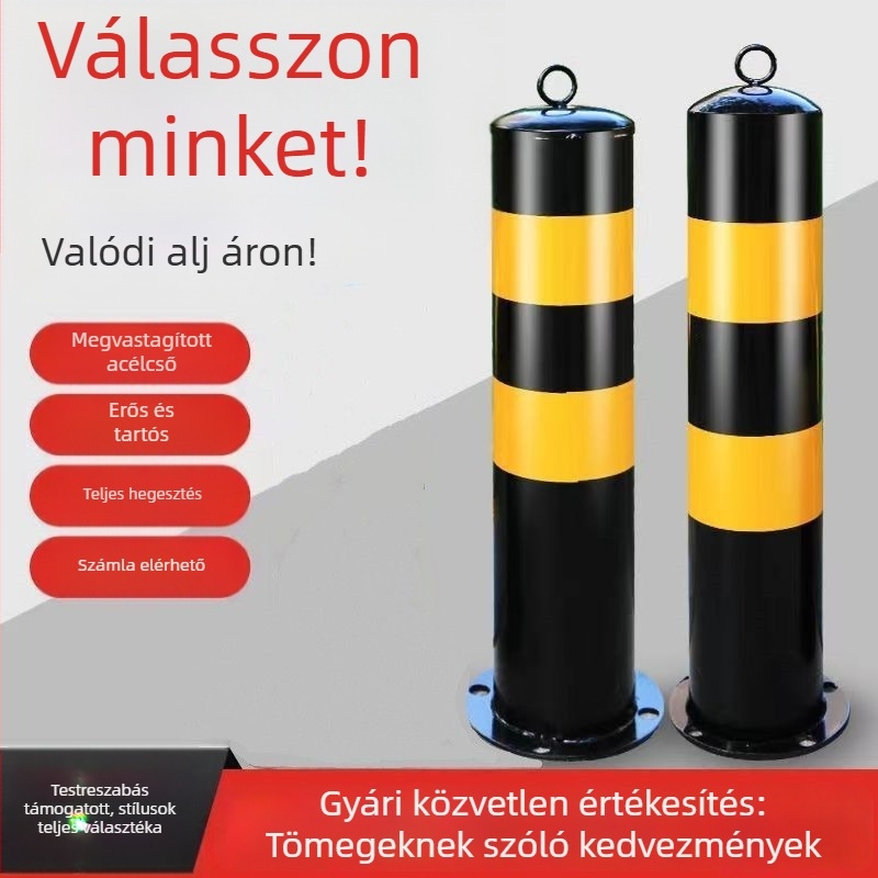 Mozgatható rozsdamentes acél ütközésvédő oszlop, reflexiós forgalmi figyelmeztetéssel