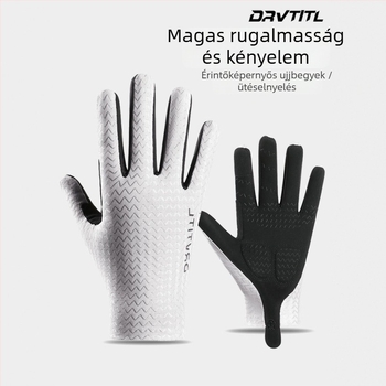 Uniszex nyári kerékpáros kesztyűk kültéri használatra, Ice-Silk anyagból, ütéscsillapítás, csúszásmentes, teljes és félujjas kialakítás, lélegző