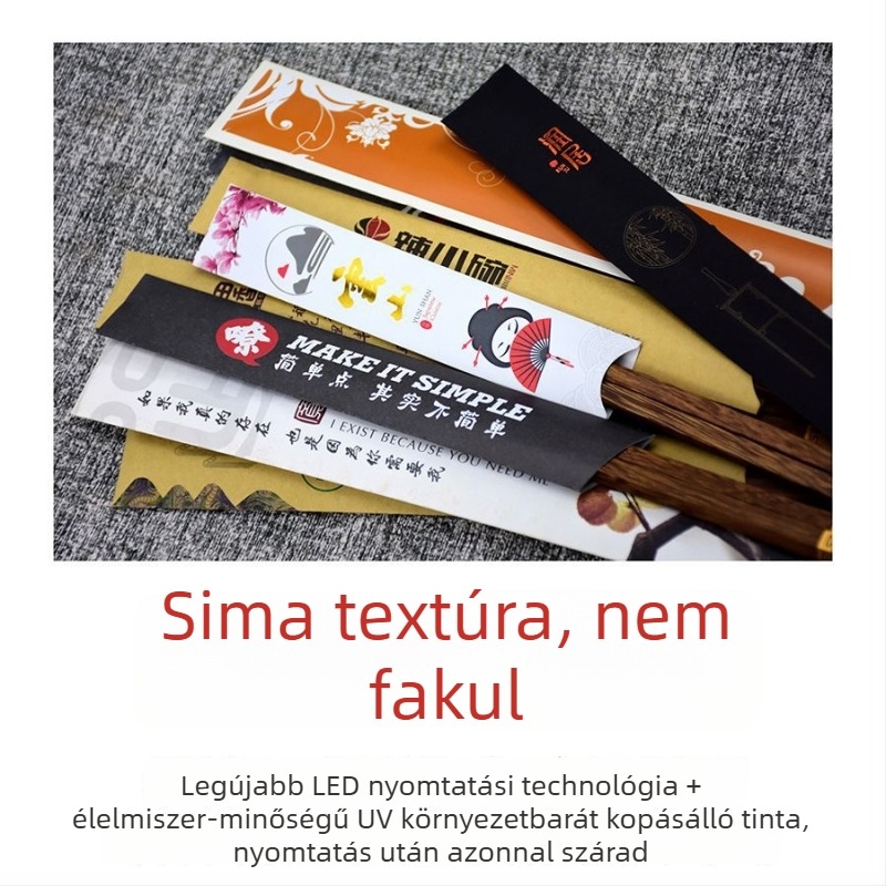 Logóval ellátott egyszer használatos kraftpapírból készült pálcikafedél japán konyhához