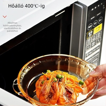 Üveg téglalap alakú sütőedény mikrohullámú sütőhöz, magas hőállóságú, halételekhez