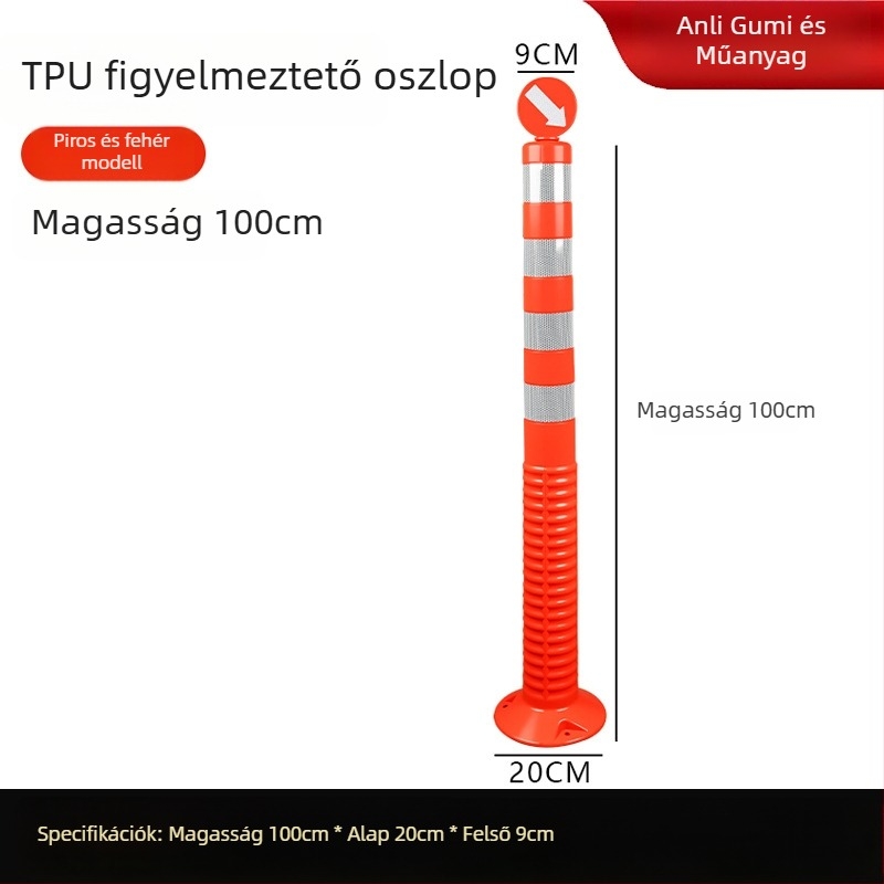 Magas rugalmasságú TPU figyelmeztető oszlopok, erősek és nyomásállóak, ütésállóak és visszapattanóak, kültéri visszaverő oszlopok, magas erősségű filmmel védve