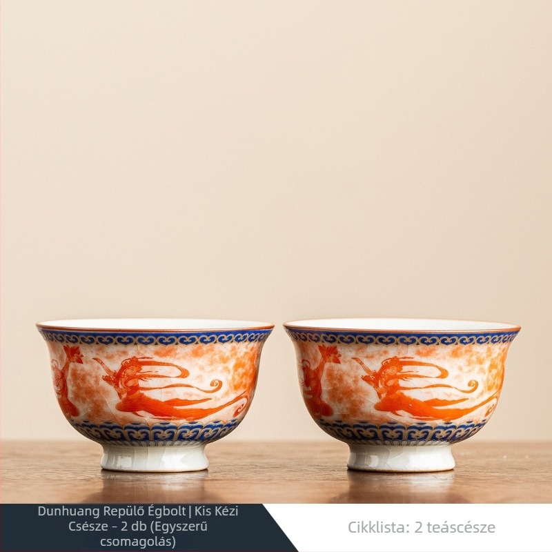 Deding Dunhuang Ru Kiln porcelán teáscsésze, nőknek, retro stílus, kis méret, otthonra vagy irodába