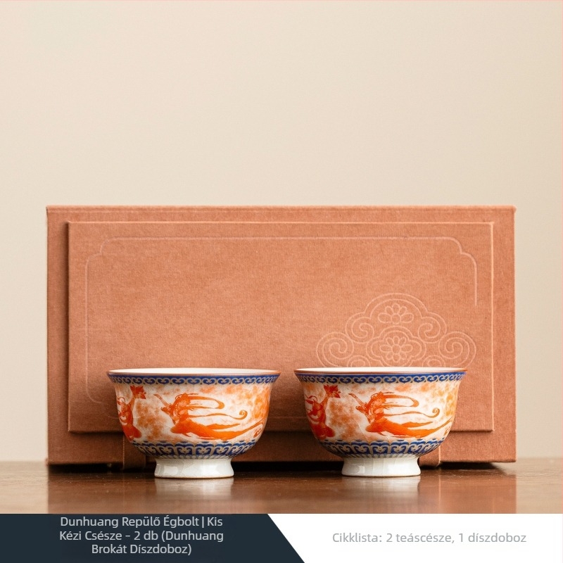 Deding Dunhuang Ru Kiln porcelán teáscsésze, nőknek, retro stílus, kis méret, otthonra vagy irodába