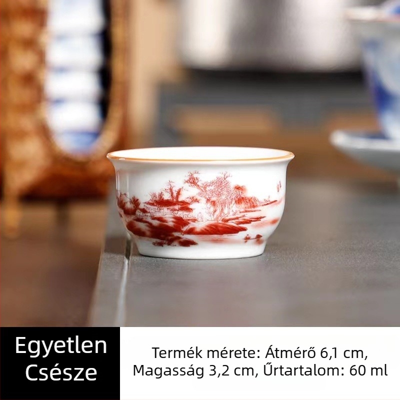 Read Rui kék-fehér táj motívumú teáscsésze, prémium nagy kapacitású porcelán Pu'er teához