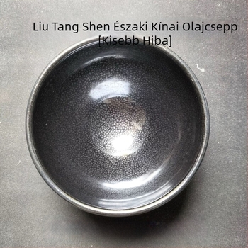 Enyhén hibás Jian Zhan teáscsésze, kézzel készített, eredeti ásványi mázzal