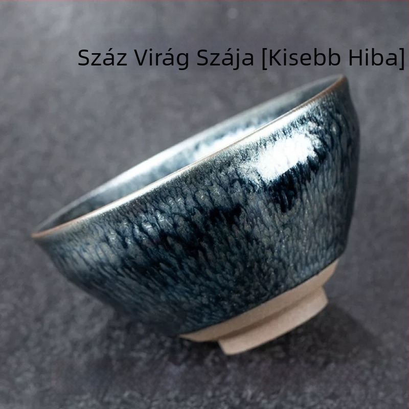 Enyhén hibás Jian Zhan teáscsésze, kézzel készített, eredeti ásványi mázzal