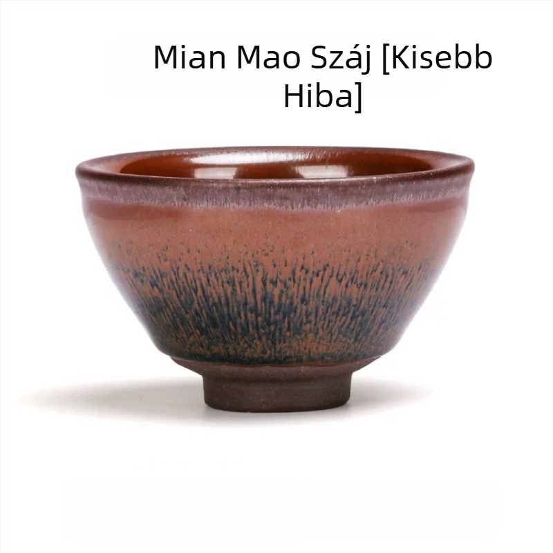 Enyhén hibás Jian Zhan teáscsésze, kézzel készített, eredeti ásványi mázzal