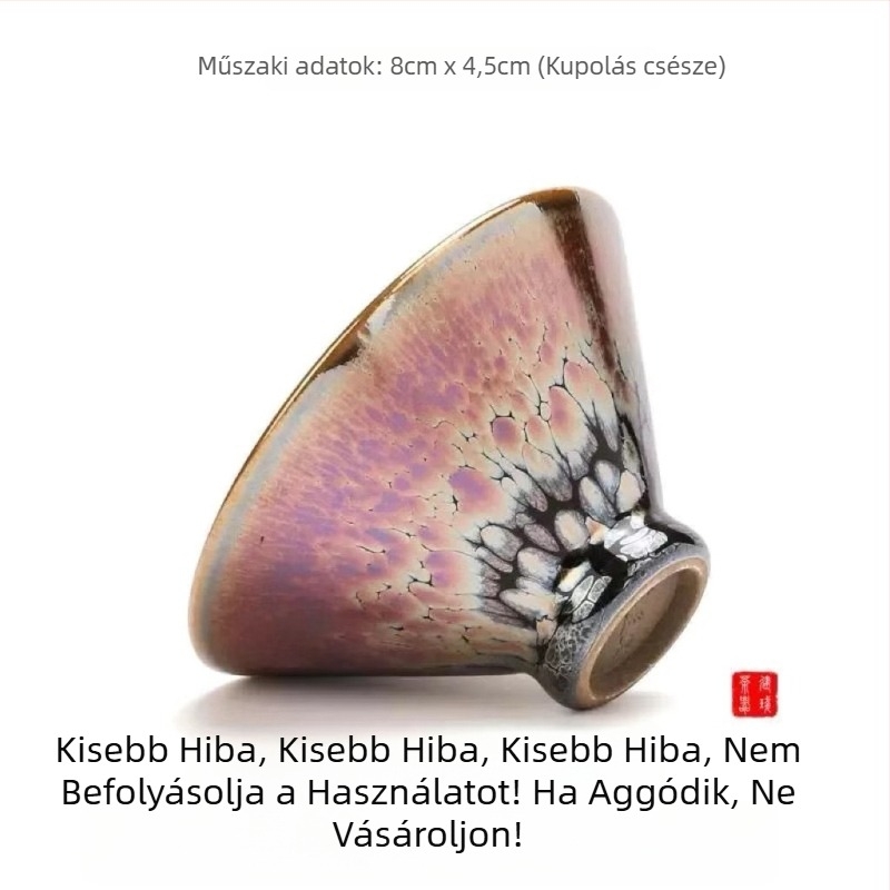 Enyhén hibás Jian Zhan teáscsésze, kézzel készített, eredeti ásványi mázzal