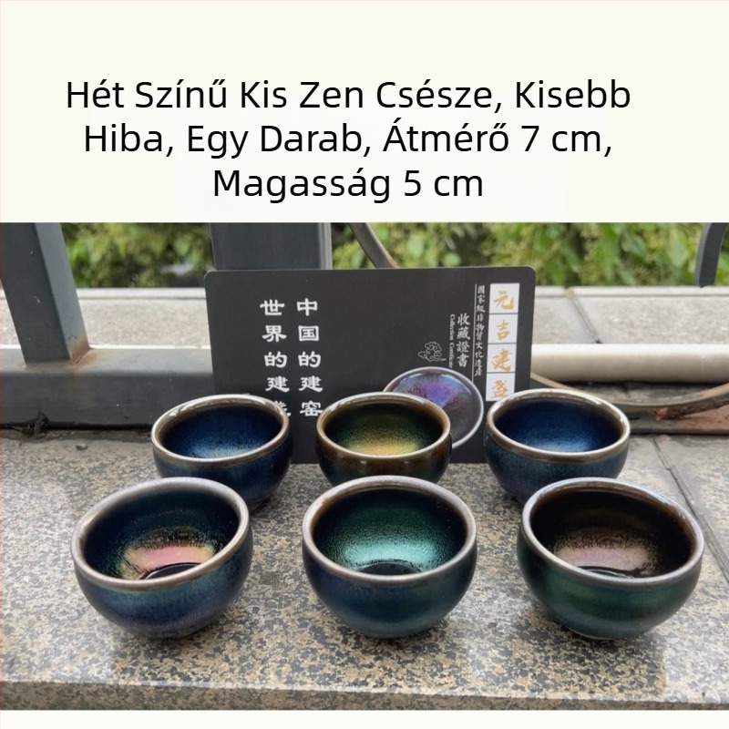 Enyhén hibás Jian Zhan teáscsésze, kézzel készített, eredeti ásványi mázzal