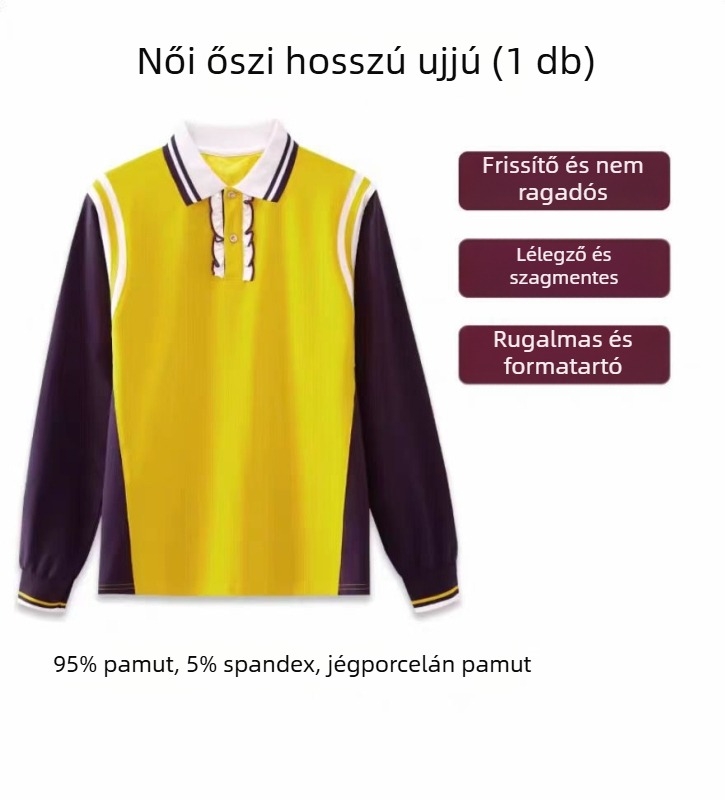 Vékony pamutból készült iskolai uniformis szett, őszre, két rész: rövid ujjú felső és hosszú nadrág, uniszex