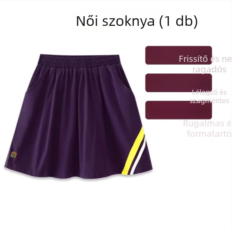 Vékony pamutból készült iskolai uniformis szett, őszre, két rész: rövid ujjú felső és hosszú nadrág, uniszex