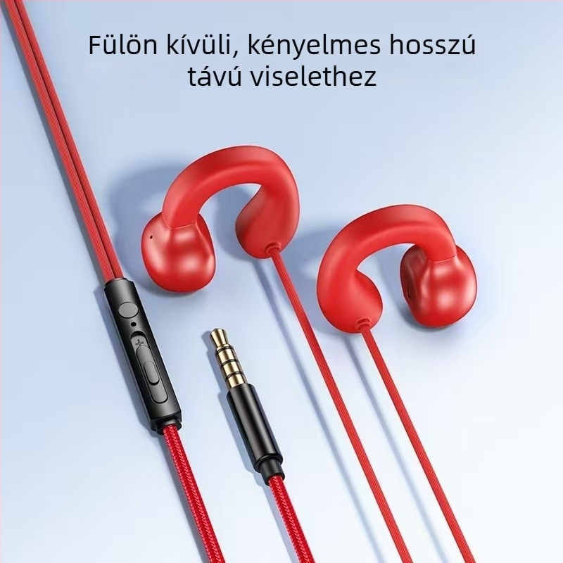2,3 m klipsz-fülhallgató, vezetékes, fülhorgos kialakítás, dinamikus meghajtó, kényelmes hosszú viseléshez, kábel 2,3 m / 1,2 m, mobiltelefonhoz, asztali számítógéphez, laptophoz és játékhoz