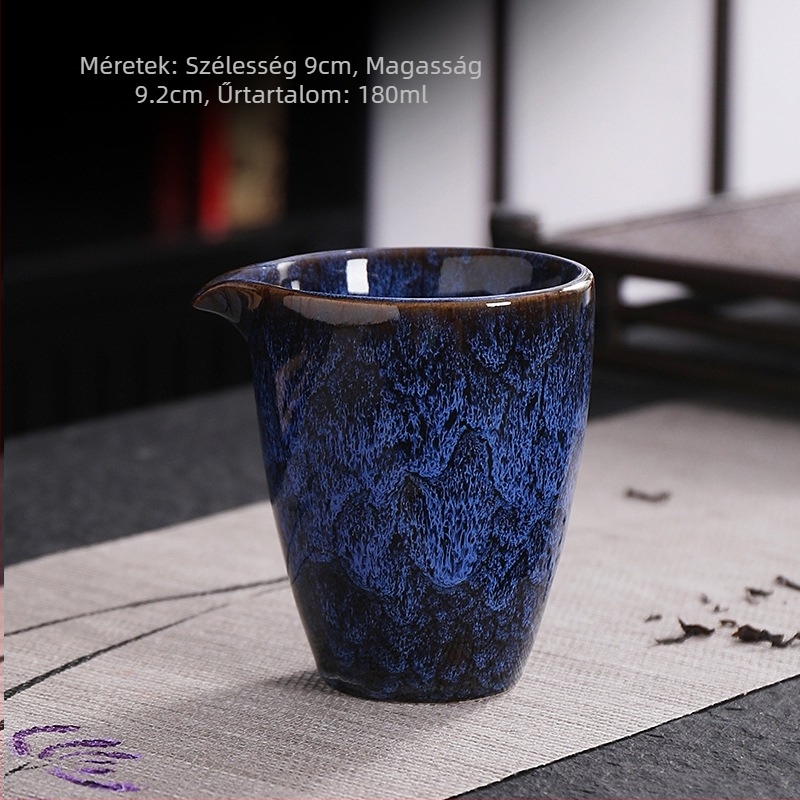 Kerámiás teás tálca egyenlő elosztású pohárral a Kung Fu tea ceremóniához – kínai stílusú teás kiegészítők