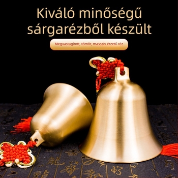 Réz harang függőmedál, tiszta rézből és sárgarézből, otthoni vagy üzleti használatra, nagy és kicsi méretben, erős hang