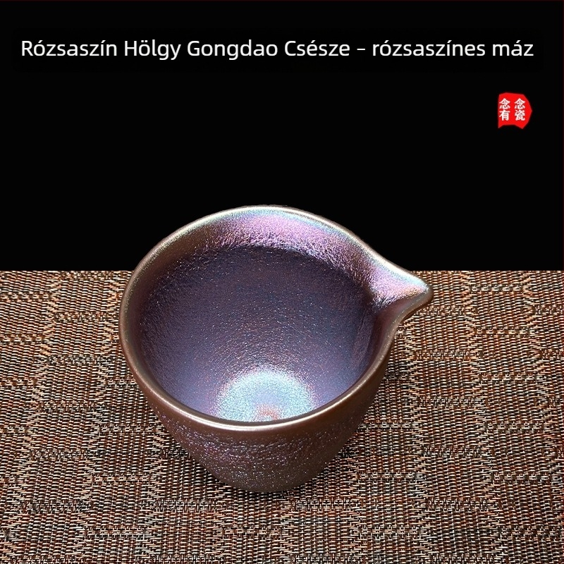 Kézzel készített kék mázas teás tál kapukkal, rózsaszín szépség, pohár tálaláshoz és pohár vendég számára