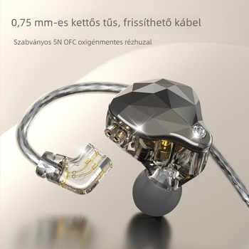 X4Pro sportos, vezetékes fülhallgató, 3,5 mm-es csatlakozó, hátul tekeredő kábel, mikrofon, 11 mm hangszóró, 16 Ω