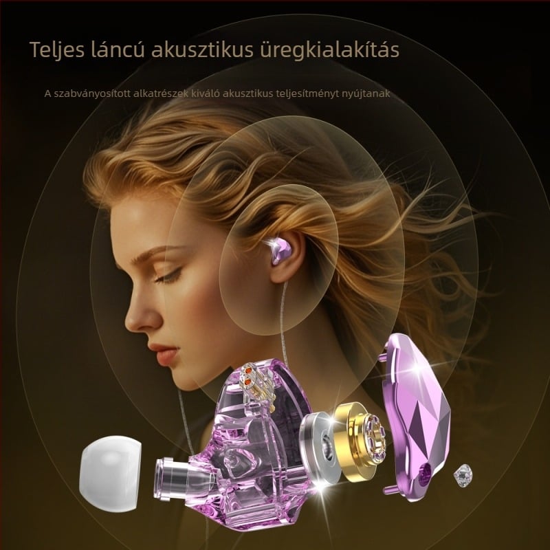 X4Pro sportos, vezetékes fülhallgató, 3,5 mm-es csatlakozó, hátul tekeredő kábel, mikrofon, 11 mm hangszóró, 16 Ω
