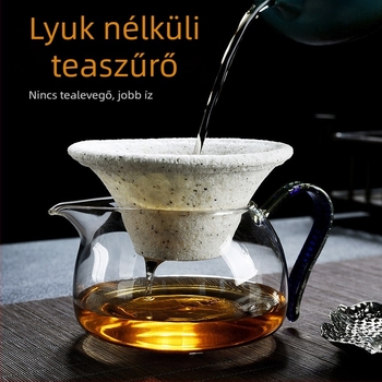 Porcelán teafilter tölcsérrel — neporózus kerámia tealevelek szűrője