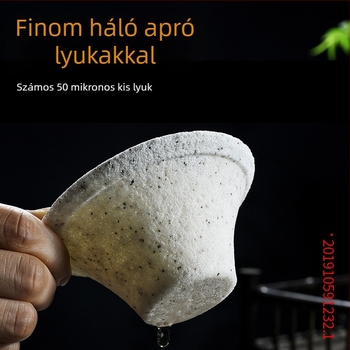 Porcelán teafilter tölcsérrel — neporózus kerámia tealevelek szűrője