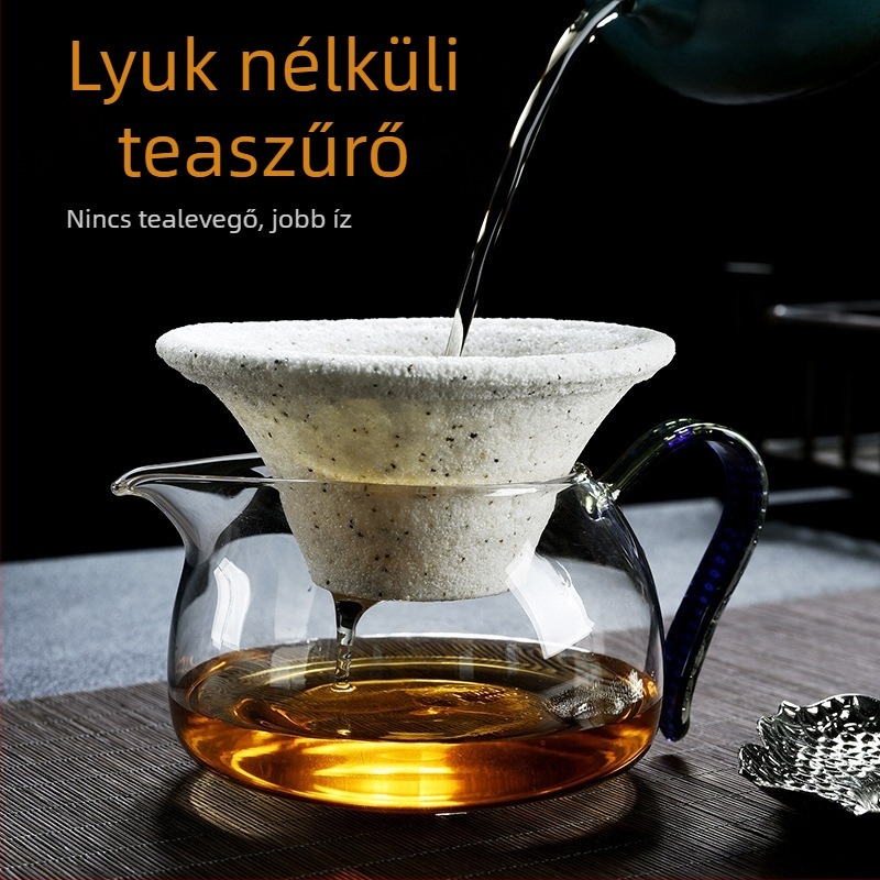 Porcelán teafilter tölcsérrel — neporózus kerámia tealevelek szűrője