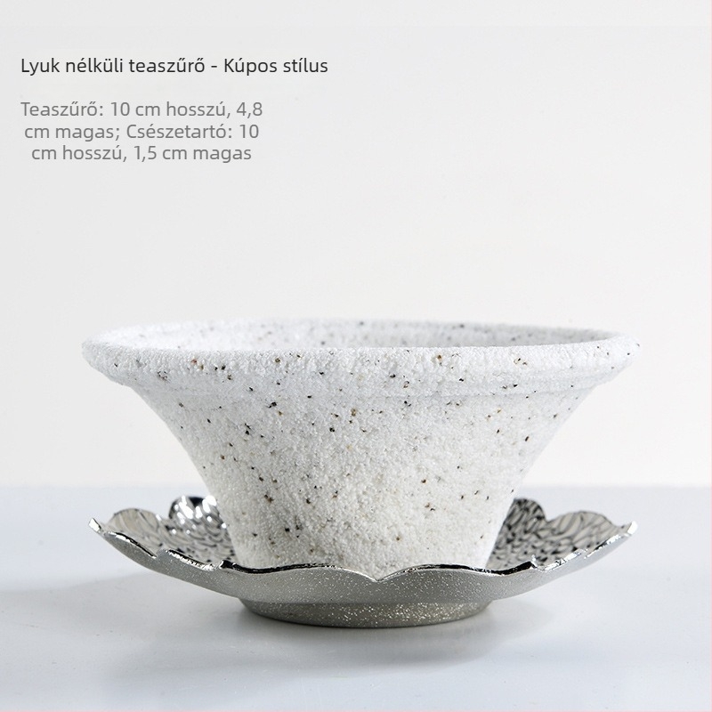 Porcelán teafilter tölcsérrel — neporózus kerámia tealevelek szűrője
