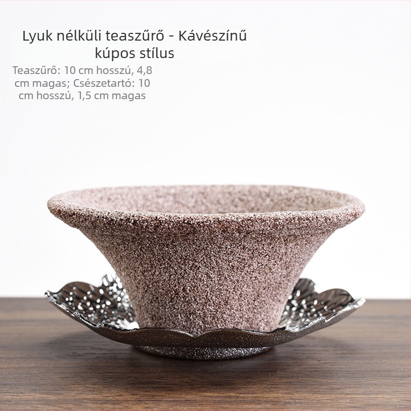 Porcelán teafilter tölcsérrel — neporózus kerámia tealevelek szűrője
