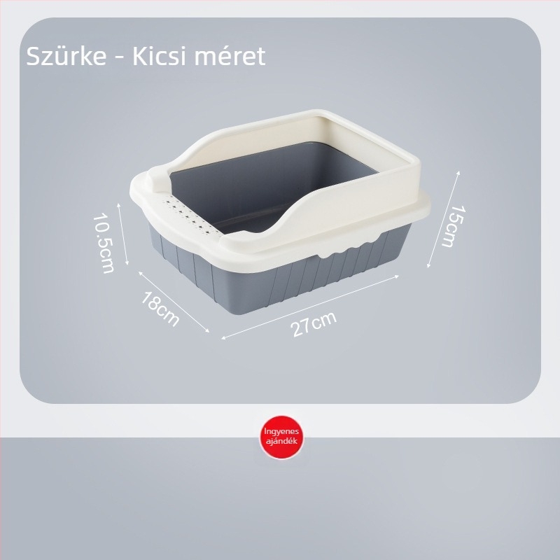 Macskaalom-tálca, nagy méretű, félig zárt kialakítás, anti-homok dizájn