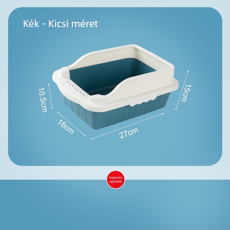 Macskaalom-tálca, nagy méretű, félig zárt kialakítás, anti-homok dizájn