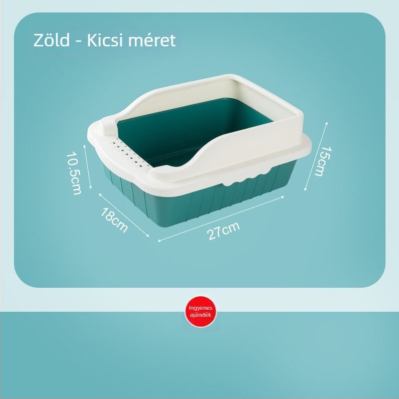 Macskaalom-tálca, nagy méretű, félig zárt kialakítás, anti-homok dizájn