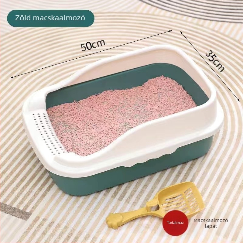 Macskaalom-tálca, nagy méretű, félig zárt kialakítás, anti-homok dizájn
