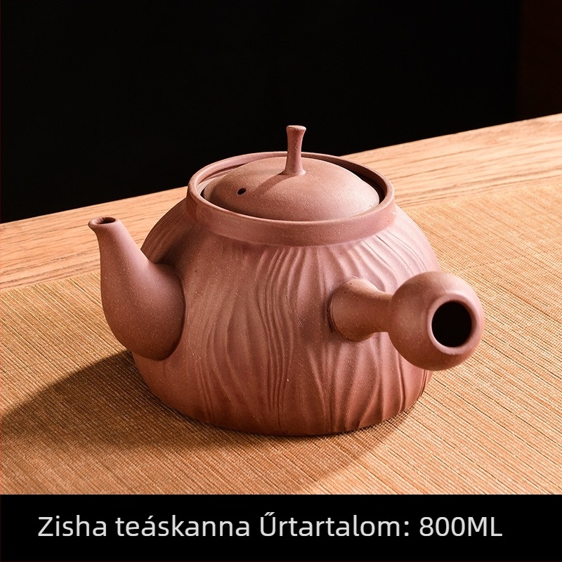 Tradicionális lila agyag teáskészlet tűzön történő főzéshez, kézzel készített lila agyag teáskanna, vízforraló edény, tejmelegítő, teáskanna és kanna