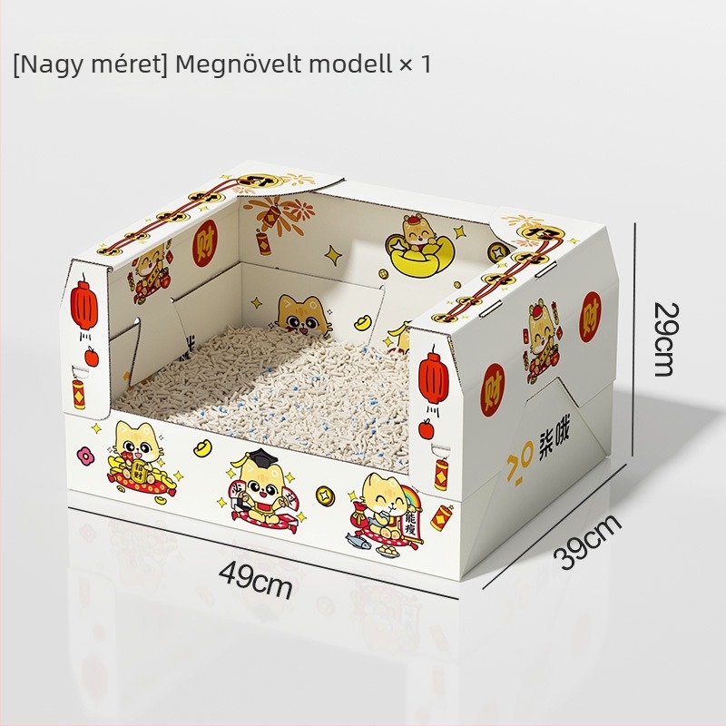 Hordozható egyszer használatos macskaalomtálca, vízálló, nagy méretű, utazáshoz és autóban használható, egymásra rakható