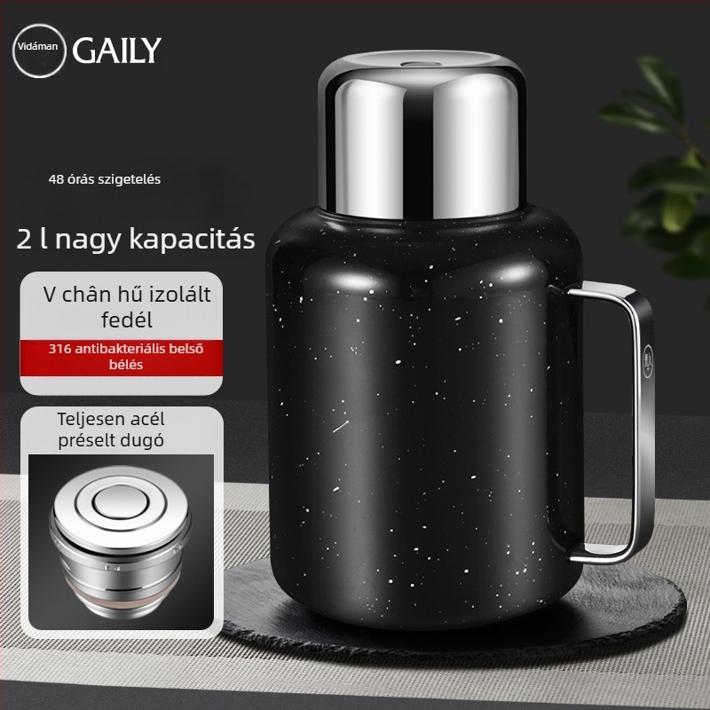 Nobleman 316 rozsdamentes acélból készült termosz teához és kávéhoz, nagy kapacitás, irodai és otthoni használatra