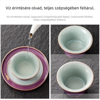 Zijun Kiln Kung Fu porcelán teászett Ice Flower mintával — teáskanna, gaiwan és teáscsészék, könnyed luxus