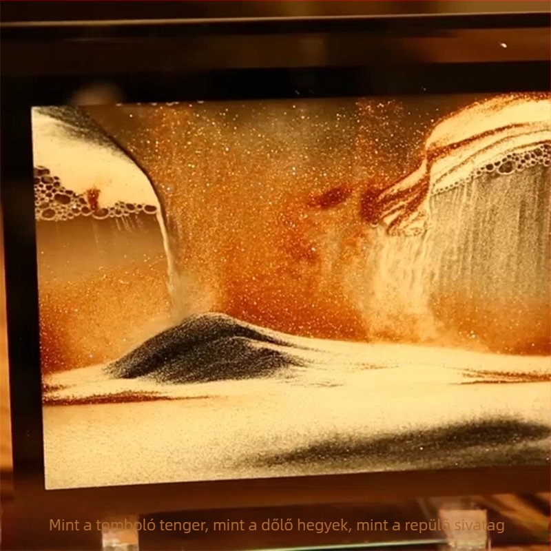 3D gyorshomok üveg műalkotás – homokórás dekoráció a lakásba