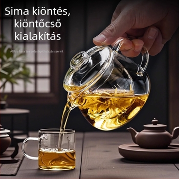 Boroszilikát üveg teáskanna tea–víz elválasztó rendszerrel, 2025-ös új modell otthoni használatra, kis virágos dizájnnal, hőálló