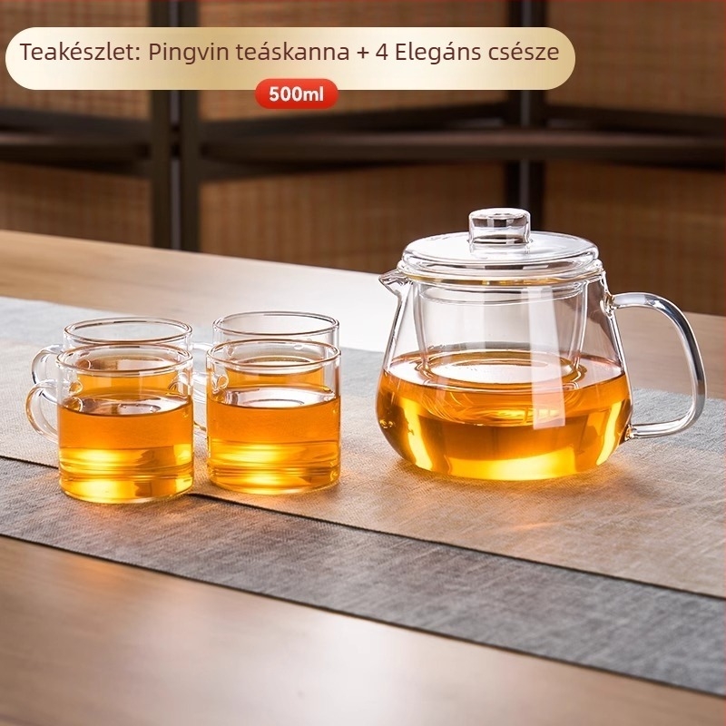 Boroszilikát üveg teáskanna tea–víz elválasztó rendszerrel, 2025-ös új modell otthoni használatra, kis virágos dizájnnal, hőálló