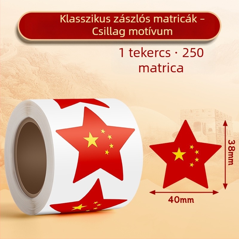 True Color hazafias piros zászló arcra helyezhető matrica – szívvel, kis zászló