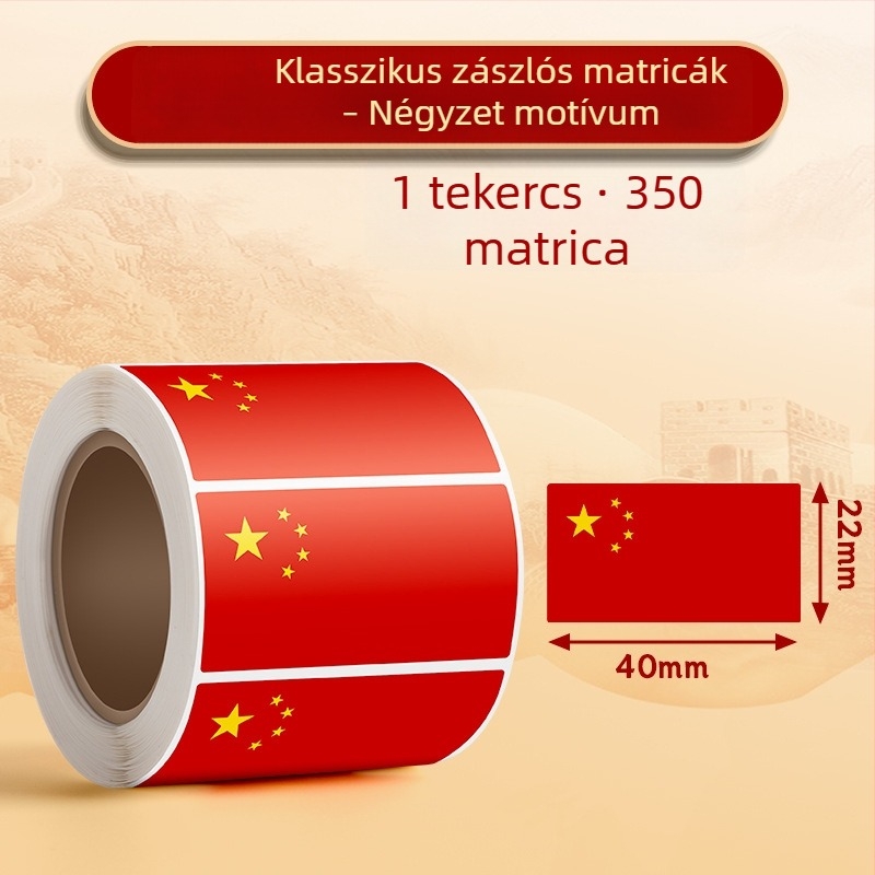 True Color hazafias piros zászló arcra helyezhető matrica – szívvel, kis zászló