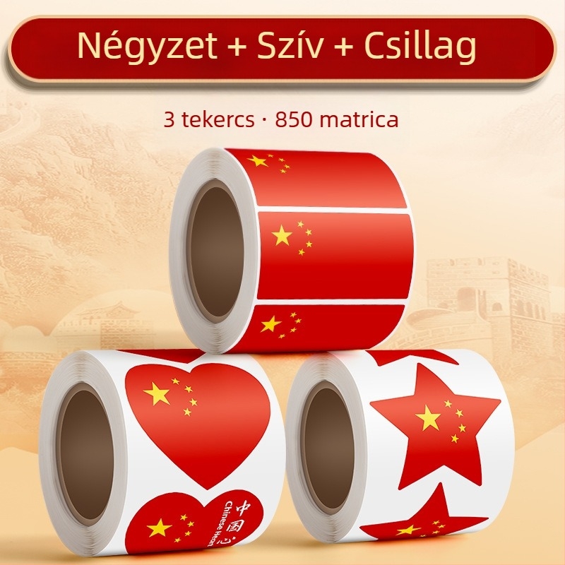 True Color hazafias piros zászló arcra helyezhető matrica – szívvel, kis zászló