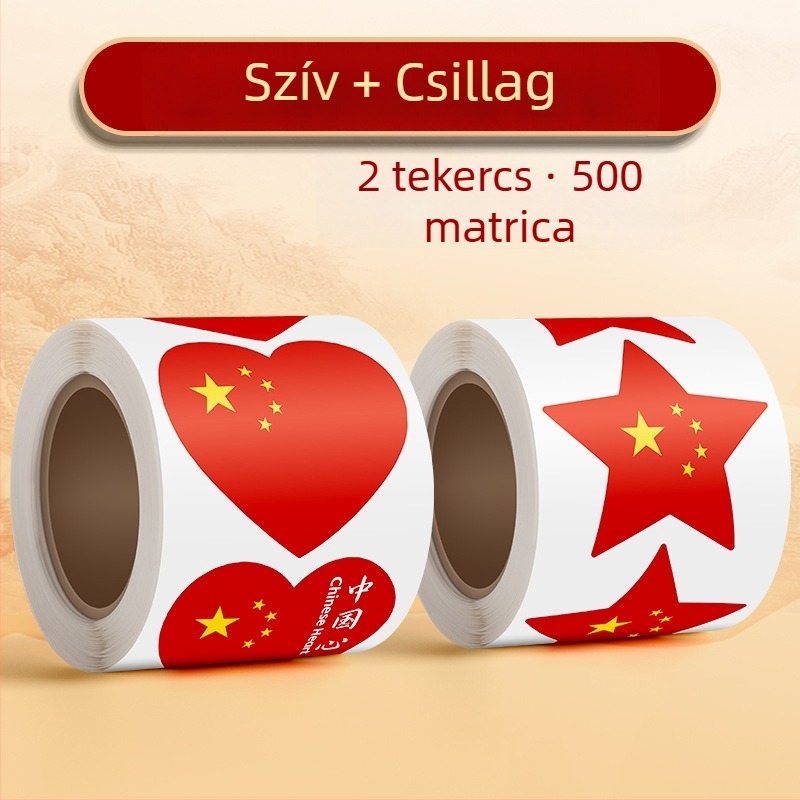 True Color hazafias piros zászló arcra helyezhető matrica – szívvel, kis zászló