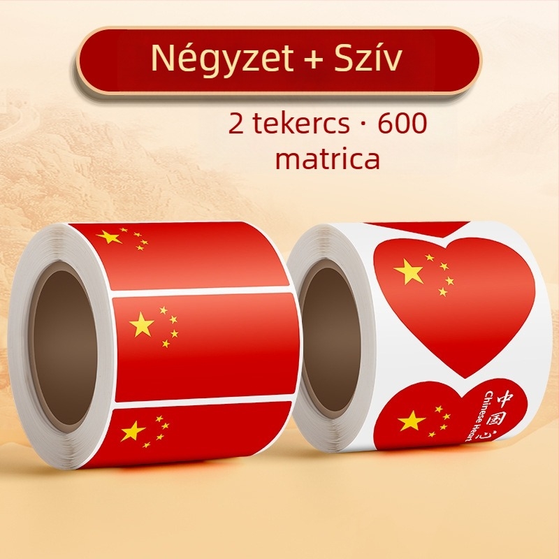 True Color hazafias piros zászló arcra helyezhető matrica – szívvel, kis zászló