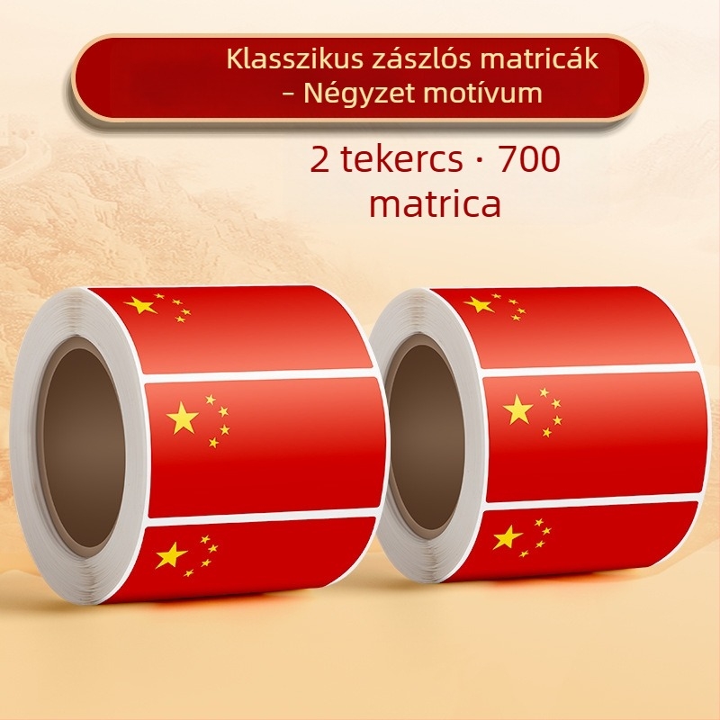 True Color hazafias piros zászló arcra helyezhető matrica – szívvel, kis zászló