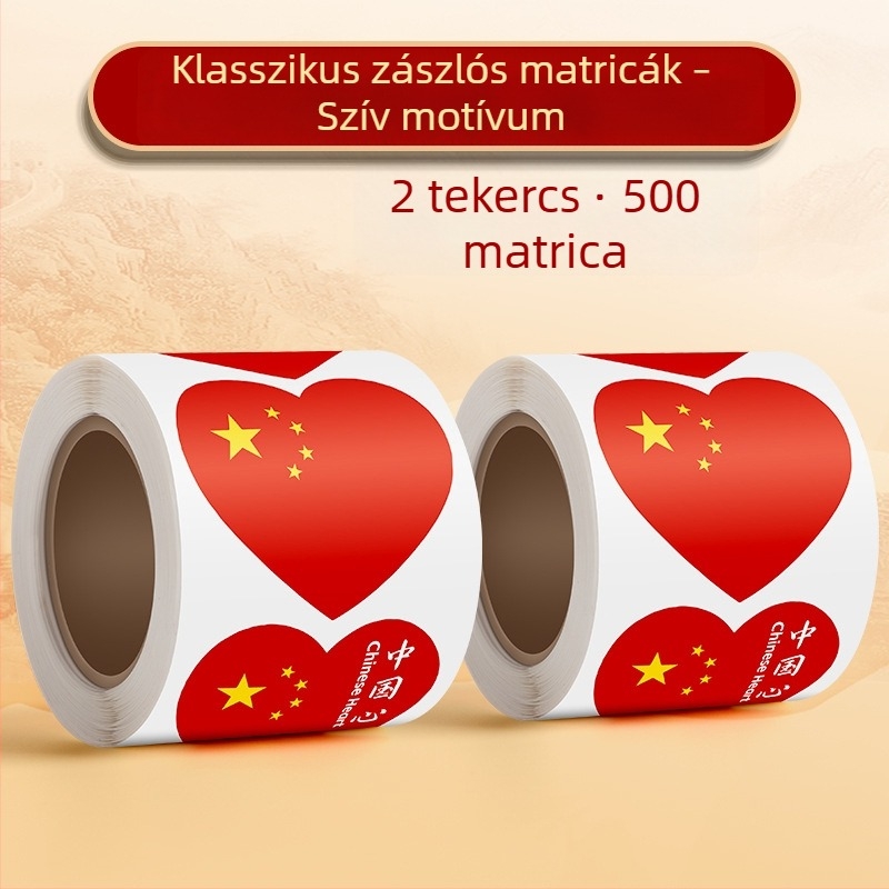 True Color hazafias piros zászló arcra helyezhető matrica – szívvel, kis zászló