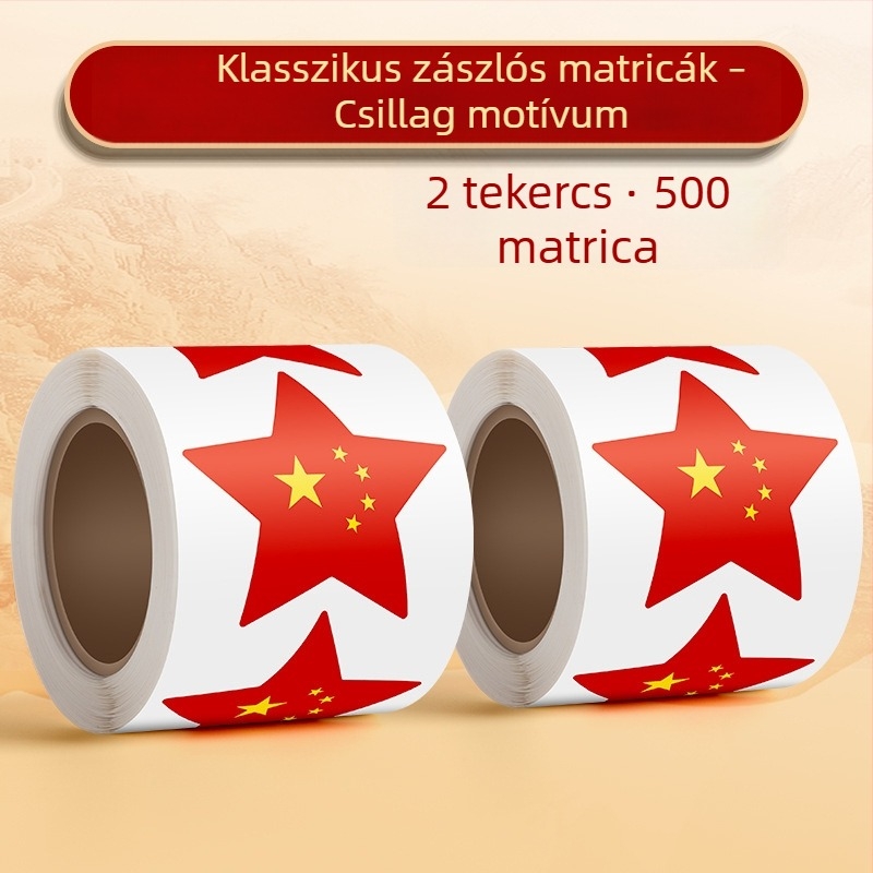 True Color hazafias piros zászló arcra helyezhető matrica – szívvel, kis zászló
