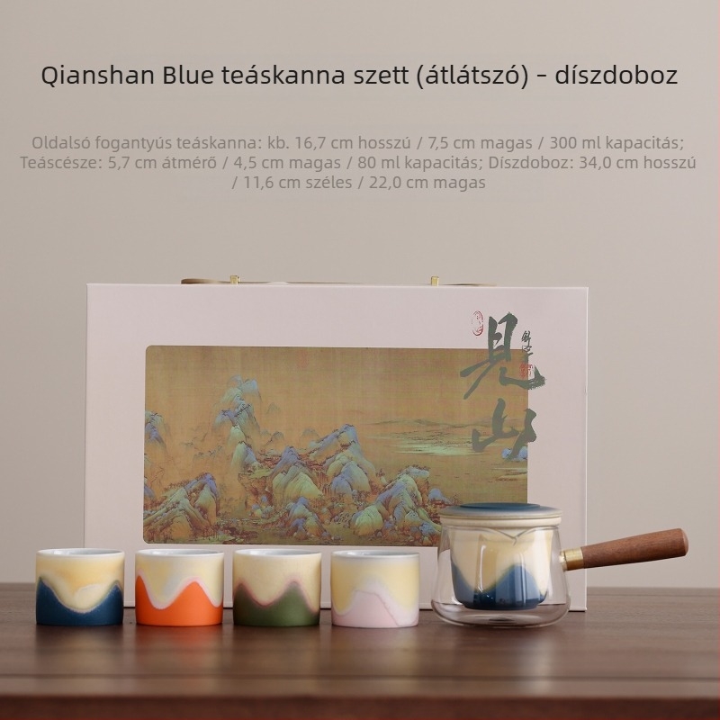 Kamélia teáskészlet oldalsó nyéllel ellátott teáskannával, kínai stílusú luxus ajándék időseknek és ügyfeleknek