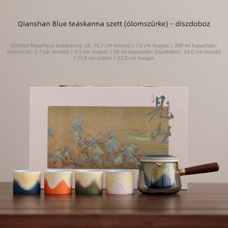 Kamélia teáskészlet oldalsó nyéllel ellátott teáskannával, kínai stílusú luxus ajándék időseknek és ügyfeleknek