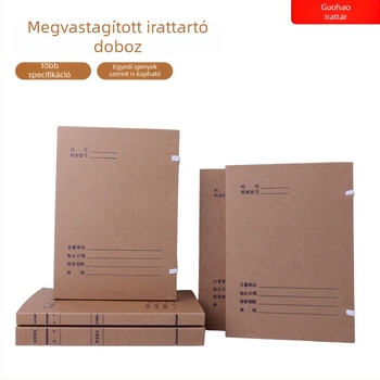 A4-es méretű kraft papírból készült dokumentumtartó doboz, savmentes