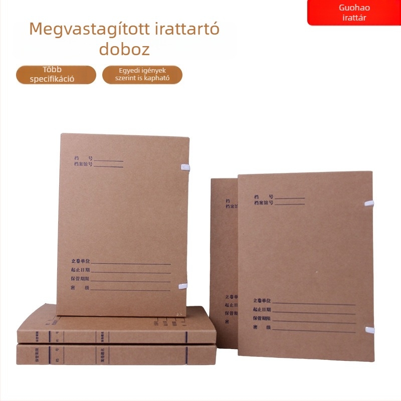 A4-es méretű kraft papírból készült dokumentumtartó doboz, savmentes