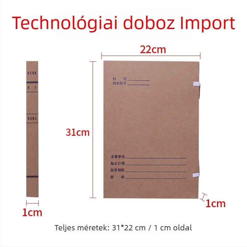 A4-es méretű kraft papírból készült dokumentumtartó doboz, savmentes